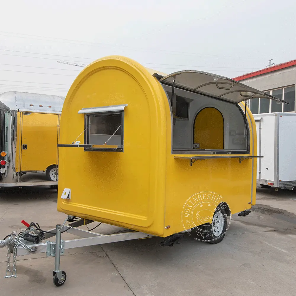 Camion de nourriture mobile avec promotion de cuisine complète, mini remorque de nourriture portable, chariot de dessert, kiosque de café à vendre