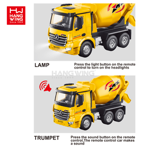 HW 1:18 Construction 9CH RC Simulation Mélangeur Camion Machine Véhicules 2.4G Télécommande Pelle Ingénierie Jouet Meilleur pour Enfants - Product Image 3