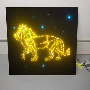 完成した星空効果音響モジュラータイル光ファイバースター天井パネルキットポリエステルファイバーボードパネルライトシステム - Product Image 2