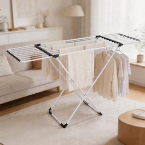 Séchoir à linge pliable avec ailes, support <span class=keywords><strong>de</strong></span> séchage domestique pour vêtements, séchoir à <span class=keywords><strong>serviettes</strong></span> peu encombrant - Product Image 1