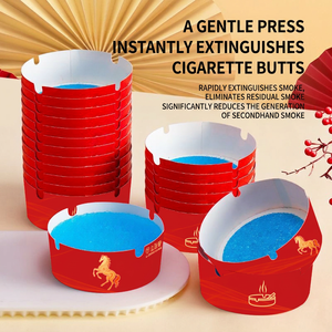 Cendrier jetable en mousse 25 pièces Rouge Cadeau du Nouvel An Portable Sans fumée Rempli de sable Forme personnalisée Usage domestique Marque privée sous licence - Product Image 2