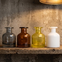 Bouteille en verre ambré ronde certifiée CE FCC ROHS, 100 ml, 150 ml, 200 ml, résistante à la lumière, hermétique, anti-chute, résistante à la corrosion, réutilisable