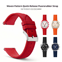 Bracelet de montre en caoutchouc FKM de luxe à libération rapide, motif tressé en nylon, bracelet de remplacement pour Omega avec fermoir métallique