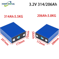 Cellule de batterie LiFePO4 314Ah certifiée CE, conception à languette (FL Tab), haute performance à température élevée, batteries lithium-ion prismatiques