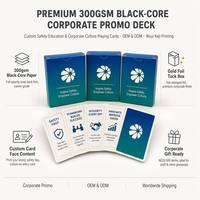 Cartes à jouer personnalisées pour promotion d'entreprise - Écologiques, durables, en papier 300 g/m² avec noyau noir et dorure à chaud, boîte arrondie