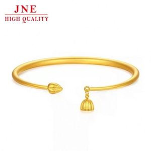 Pulsera <span class=keywords><strong>de</strong></span> Boda <span class=keywords><strong>de</strong></span> Aleación Antigua con Loto <span class=keywords><strong>de</strong></span> la Buena Suerte, Chapada en Oro, <span class=keywords><strong>de</strong></span> Vietnam, Auspiciosa para el Doble Feliz Éxito - Product Image 1