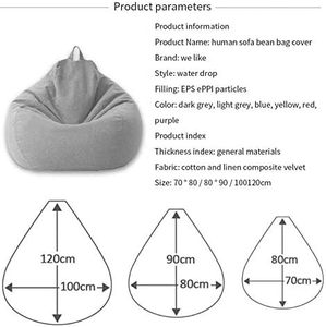 Design Teardrop Shape Waterproof Foldable <b>Bean</b> <b>Bag</b> Chair with Removable Soft Linen Fabric Cover for Adults & Kids - Product Image 5