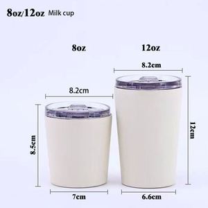 Custom logo 8oz 12oz Coffee Cup With Lid <b>Double</b> <b>Wall</b> Insulated Stainless Steel Coffee Mug Thermal Tumblers Tea Milk Cup - Product Image 2