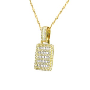 CADERMAY Moissanite Pendant S925 Silver Rectangular Baguette Hip Hop Jewelry Everyday Wear - Product Image 5