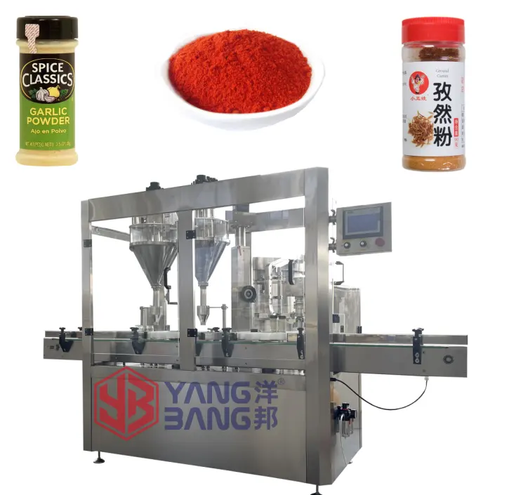 YB-FX2 Máquina automática de embalagem e enchimento de garrafas para tempero de pimenta em pó, gengibre, mashala, curry, alho, pimenta e alho em pó