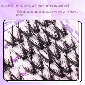 Pestañas Postizas Jiejie Hechas a Mano, Grandes, Gruesas, de Fibra Mate Negra, Multi Capacidad, 12 Filas, para Fiesta - Product Image 4