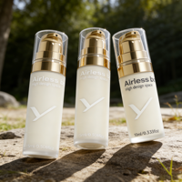 Flacon pompe sans air PP à fonctionnement fluide 5ml 10ml 15ml pour crème, lotion, lotion pour les yeux, nettoyant visage, emballage cosmétique