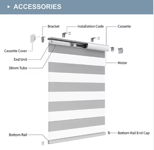 Venta al por mayor <span class=keywords><strong>comprar</strong></span> <span class=keywords><strong>persianas</strong></span> enrollables eléctricas motorizadas inalámbricas Smart Home ventana Blackout cebra cortinas enrollables <span class=keywords><strong>persianas</strong></span> para minoristas - Product Image 4