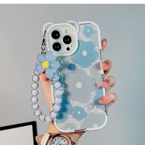 Ins hot cute bear custodia per telefono a forma di orecchio bella lente floreale blu <span class=keywords><strong>cover</strong></span> per telefono creativa per <span class=keywords><strong>iPhone</strong></span> 14 Pro/13/12/<span class=keywords><strong>11</strong></span> X/XR/XS - Product Image 5
