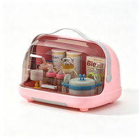 Boîte de rangement pour biberons avec couvercle, séchoir à biberons portable, plateau de drainage, organisateur de couverts pour la cuisine