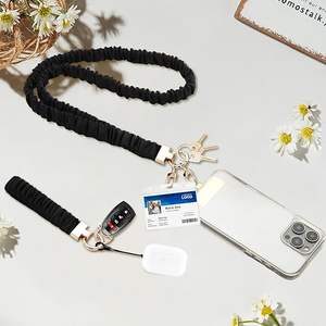 Al por mayor: Set de cordones profesionales de satén tipo scrunchie para uso doble (cuello largo y muñeca corta), con llaveros y soporte elástico para tarjetas de identificación - Product Image 5