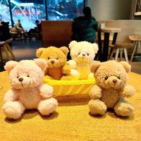 Mini porte-clés en peluche doux de 12 cm, ours en peluche de dessin animé, jouet pendentif pour sac à dos