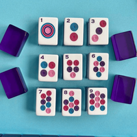 Tuiles de Mahjong Américain de Luxe en Acrylique Violet Lapin, 160 Tuiles Artisanales, Collection au Design Inspiré de la Nature pour des Soirées de Jeu Chics