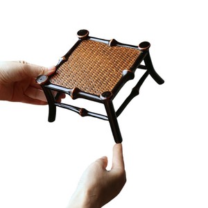 July 7th Rattan Square Display <b>Stand</b> Mini Flower Table Indoor Chinese Style Zen <b>Tea</b> Room Decor - Product Image 5