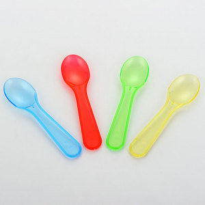 Venta caliente a granel Mini cuchara de postre 0,9G cuchara de plástico desechable cuchara de helado para boda cena restaurante escuela - Product Image 3