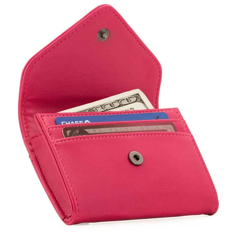 High quality leather pocket card holders and cash anti theft short wallet with rifd zipper coin purse for women