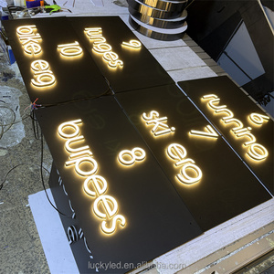 Segno del bagno personalizzato numero di indirizzo della casa segno porta targa con nome della porta moderna illuminata targa della toilette segno con illuminazione - Product Image 5