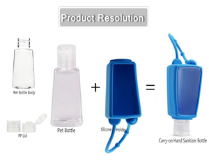 Botella de Viaje PET de 30 ml con Logotipo Personalizado, con Soporte de Silicona, Portátil, Recargable, para Desinfectante de Manos, OEM ODM - Product Image 4