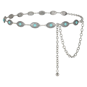 Cinturón Western Concho para Mujer, Cadena Dorada, Estilo Vaquero Bohemio para Vestidos, Jeans y Conciertos <span class=keywords><strong>Country</strong></span> - Product Image 3