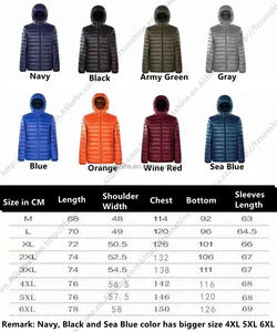 Мужской пуховик на белом утином пуху, с капюшоном, сверхлегкая Складная Куртка с переносной сумкой, зимняя одежда больших размеров для мужчин - Product Image 2