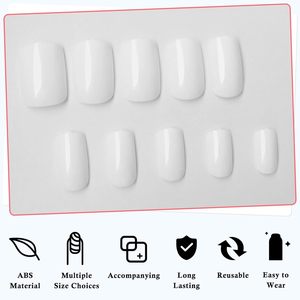120 unids/caja acrílico francés blanco <span class=keywords><strong>uñas</strong></span> postizas <span class=keywords><strong>punta</strong></span> cuadrada Artificial <span class=keywords><strong>uñas</strong></span> postizas Gel suave puede ser extraíble mezcla corta prensa en las <span class=keywords><strong>uñas</strong></span> - Product Image 5