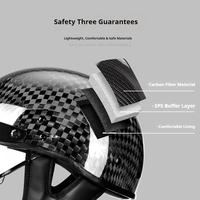 Casque de moto rétro en fibre de carbone personnalisé en gros d'usine avec doublure confortable et lunettes de protection
