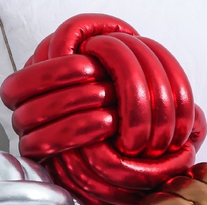 Phong cách Bắc Âu giáng sinh lõi quay sợi rắn màu nút Gối trang trí nội thất phòng tròn giả da thắt nút gối đệm - Product Image 4