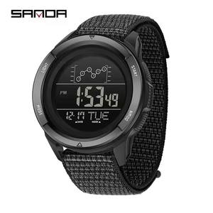Montre de sport pour homme Sanda 2198, bracelet en nylon/silicone, LED numérique, lumineuse, multifonction, alarme, compte à rebours, étanche 5 BAR - Product Image 6