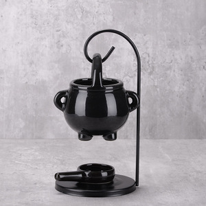 Brûleur d'huile suspendu noir en forme de chaudron, diffuseur d'arômes, chauffe-cire, porte-bougie chauffe-plat, décoration d'intérieur pour sorcières et magie païenne - Product Image 2