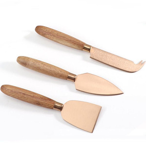 Affettatrice Multiuso Ecologica in Acciaio Inox, Utensile per Tagliare Formaggio Placcato Argento con Manico in Legno per Burro, Dolci e Torte - Product Image 1