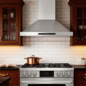 48 Inch 1800CFM Electric Smart Range Hoods Delayed Shut Dual Motors Remote Control 3-Speed Baffle Filter Stainless Household - Product Image 4