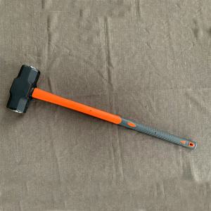 مطرقة ثقيلة <span class=keywords><strong>20</strong></span> رطل من الفولاذ الكربوني 45 بمقبض بلاستيكي منحني من الألياف الزجاجية بطول 900 مم أدوات بناء صناعية - Product Image 1
