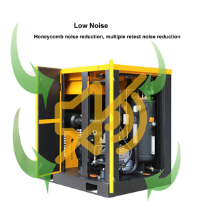 Hautement recommandé à faible bruit onduleur sèche compresseur à vis Portable 7.5kw compresseur d'air avec moteur PLC alimenté au gaz - Product Image 6