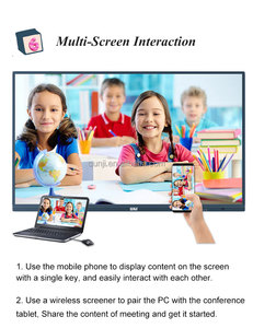 Papan Tulis Interaktif 65 Inci Layar Sentuh 2K/4K Panel Datar Papan Pintar dengan Dudukan untuk Ruang Kelas Kantor Rapat - Product Image 5
