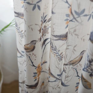 <span class=keywords><strong>Tende</strong></span> Stampate con Motivo di Uccelli in Stile Americano, Texture di Lino per <span class=keywords><strong>Camera</strong></span> <span class=keywords><strong>da</strong></span> <span class=keywords><strong>Letto</strong></span> - Product Image 3