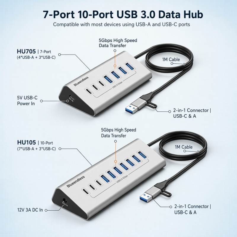 Gris-HU105 (10 ports) prise ue