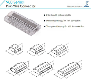 Openwise nhà máy bán buôn 980-8P Nut dây dẫn nhanh khối thiết bị đầu cuối nhanh chóng Splice đẩy dây nối - Product Image 6