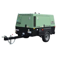 Compresseur d'air minier à double cylindre refroidi par air, moteur diesel Cummins 375 CFM, sablage