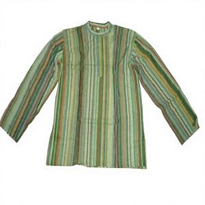 LAXMANS Kurta Étnica India de Algodón a Rayas para Verano, Diseño de Mantra Hindú, Servicio OEM, Unisex, Varios Colores, Exportación - Product Image 1