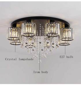 Nouveau Style forme créative plafonnier couloir balcon salon noir Cristal Led Plafonniers - Product Image 5