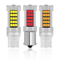 1156 BA15S 1157 BAY15D 7440 7443 66SMD 2835 LED Clignotant, Feu Stop, Feu de Recul, Feu Arrière 12-24V 360 °   Ampoule en aluminium blanc ambre rouge
