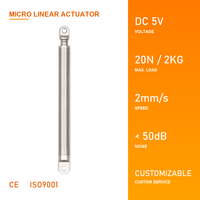 Actionneur linéaire micro 5V, course 30mm, charge 20N, IP56, diamètre 8mm, tige de poussée électrique CC pour maison intelligente, dispositifs médicaux, bricolage, robotique, ventilateur