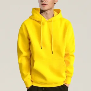 Custom New Fashion Men Autumn Winter Street Hoody Long Sleeve loose Solid Color Hooded Men's Casual Fleece Hoodies