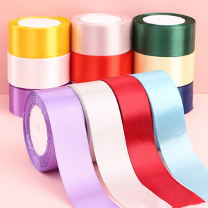 Cinta de satén de 4 cm de ancho, color sólido, tejida, para decoración de regalos, material artesanal para hacer lazos de flores DIY. - Product Image 1