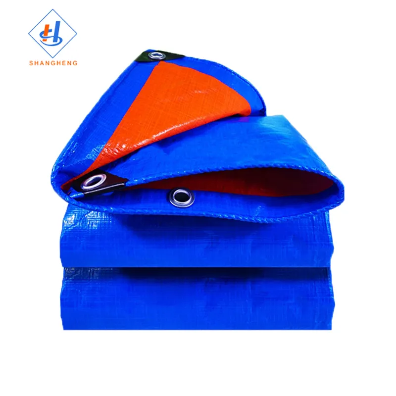 5 X 6 Blue Orange Pe Plastic Tarpaulin 100% Waterproof Hdpe Tarpaulin